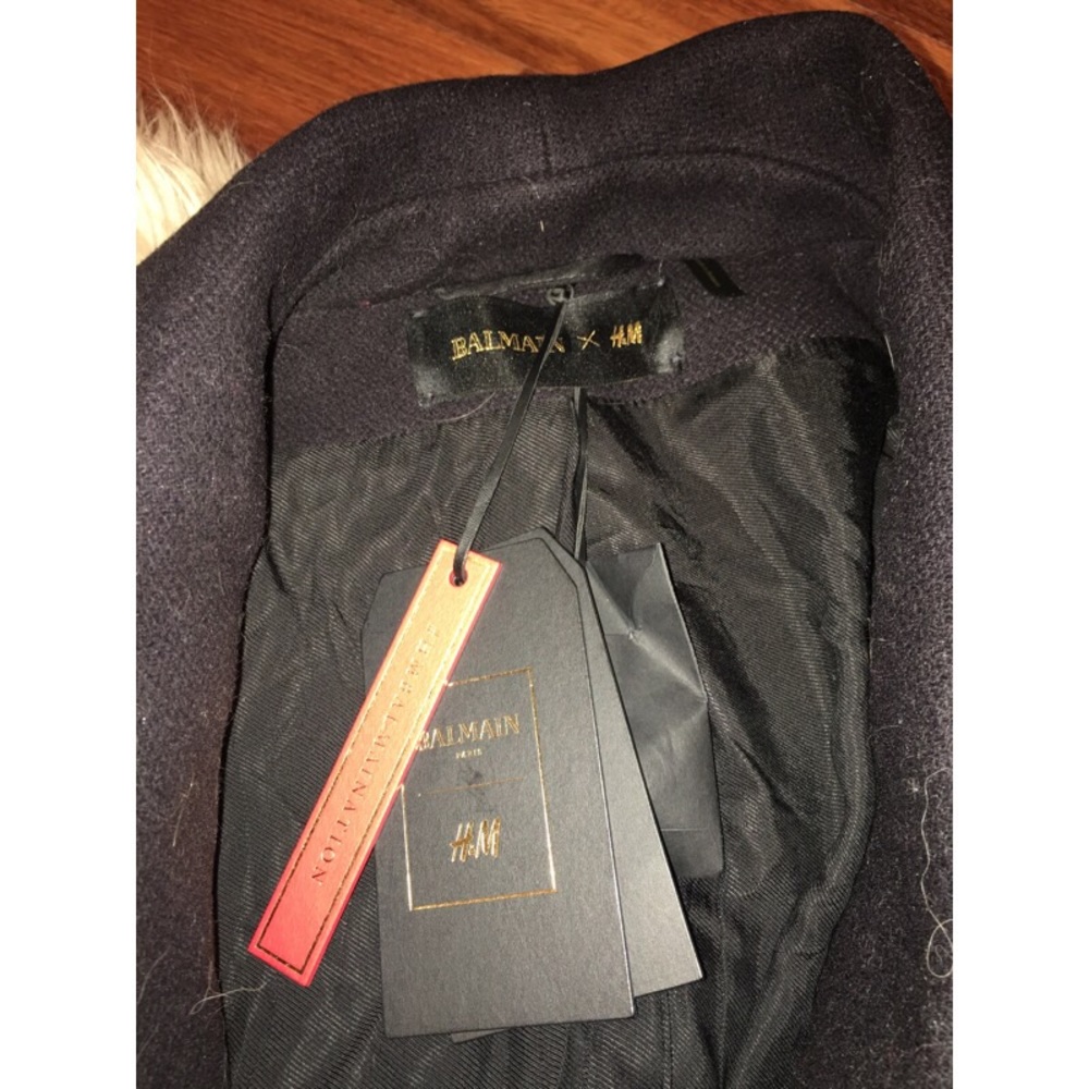 NEW! *RARE* Balmain x H&M Double Breasted Peacoat - Picture 6 of 8